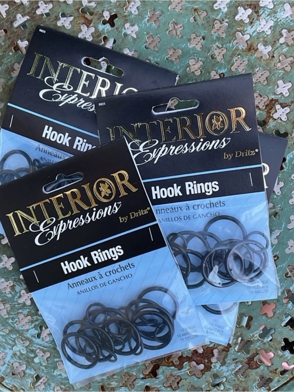 Vintage Dritz Interior Expressions Hook Rings Lot of 4 NOS Curtain Hardware Sewi